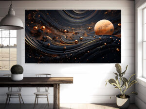 abstract kunstwerk met diepe kosmische tinten