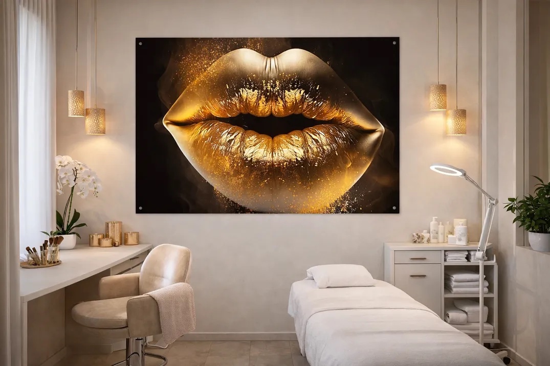 LUXE MUURDECORATIE GOUDEN LIPPEN GLAM CHIC SCHILDERIJ WOONKAMER 1 LUXE MUURDECORATIE GOUDEN LIPPEN GLAM CHIC SCHILDERIJ WOONKAMER