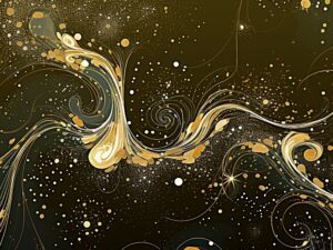 abstract zwart goud wanddecoratie lijnenspel