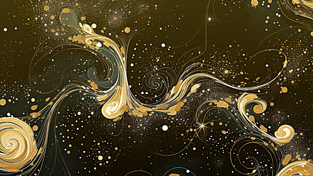 WANDDECORATIE ABSTRACT ZWART GOUD LUXE LIJNKUNST 1 abstract zwart goud wanddecoratie lijnenspel