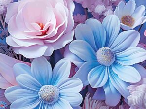 pastel bloemen wanddecoratie zacht kleuren