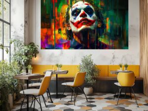 joker wanddecoratie op plexiglas popart luxe muurkunst