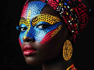 wanddecoratie body art kunst kleurrijk modern