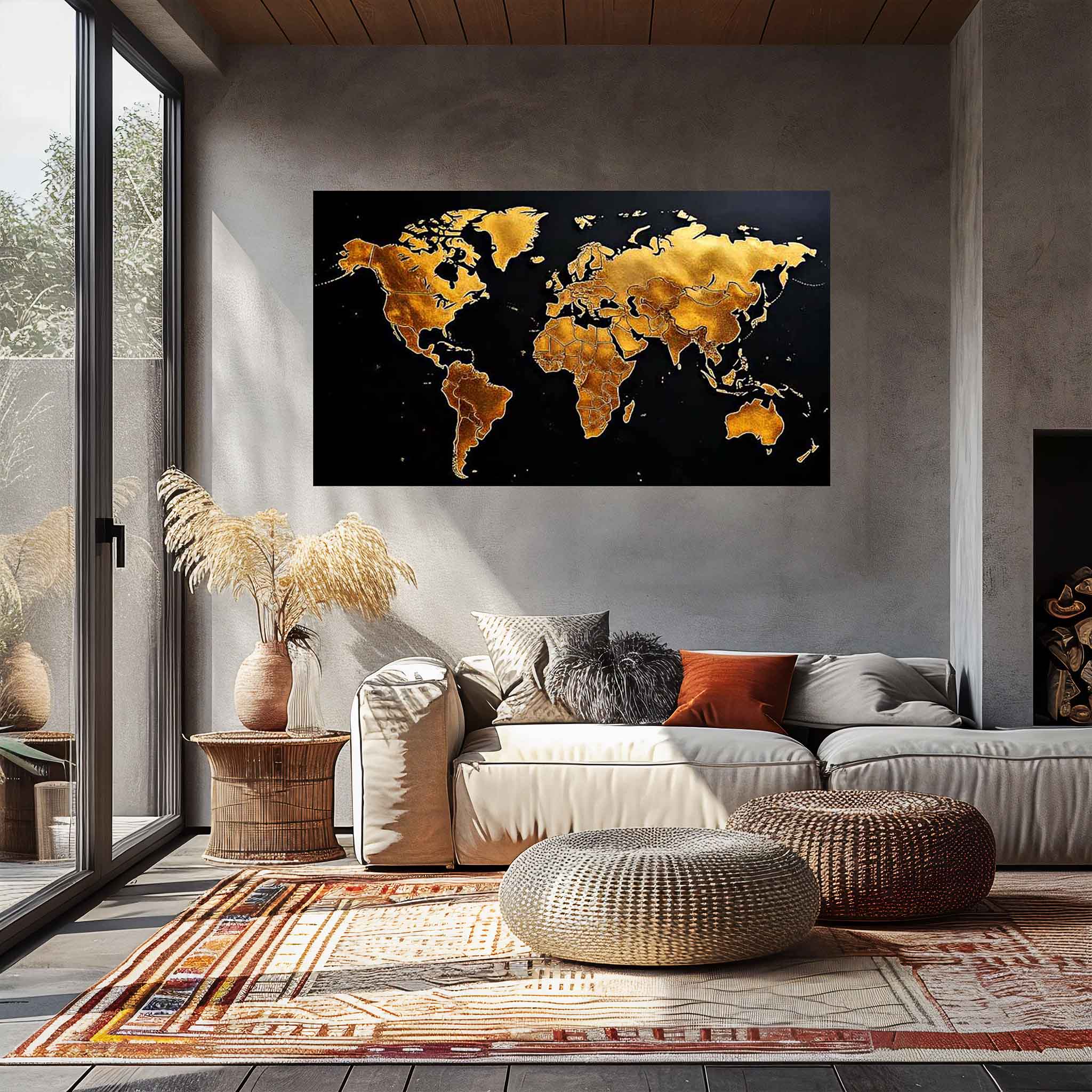 Wereldkaart-Wanddecoratie