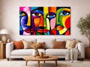 abstract pop art gezichten wanddecoratie plexiglas