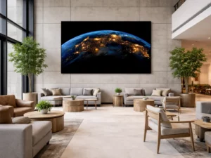 wereldkaart wanddecoratie nacht satelliet beeld