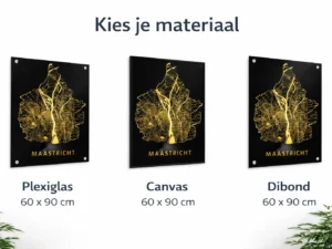 stadskaart Maastricht verkrijgbaar op canvas dibond plexiglas