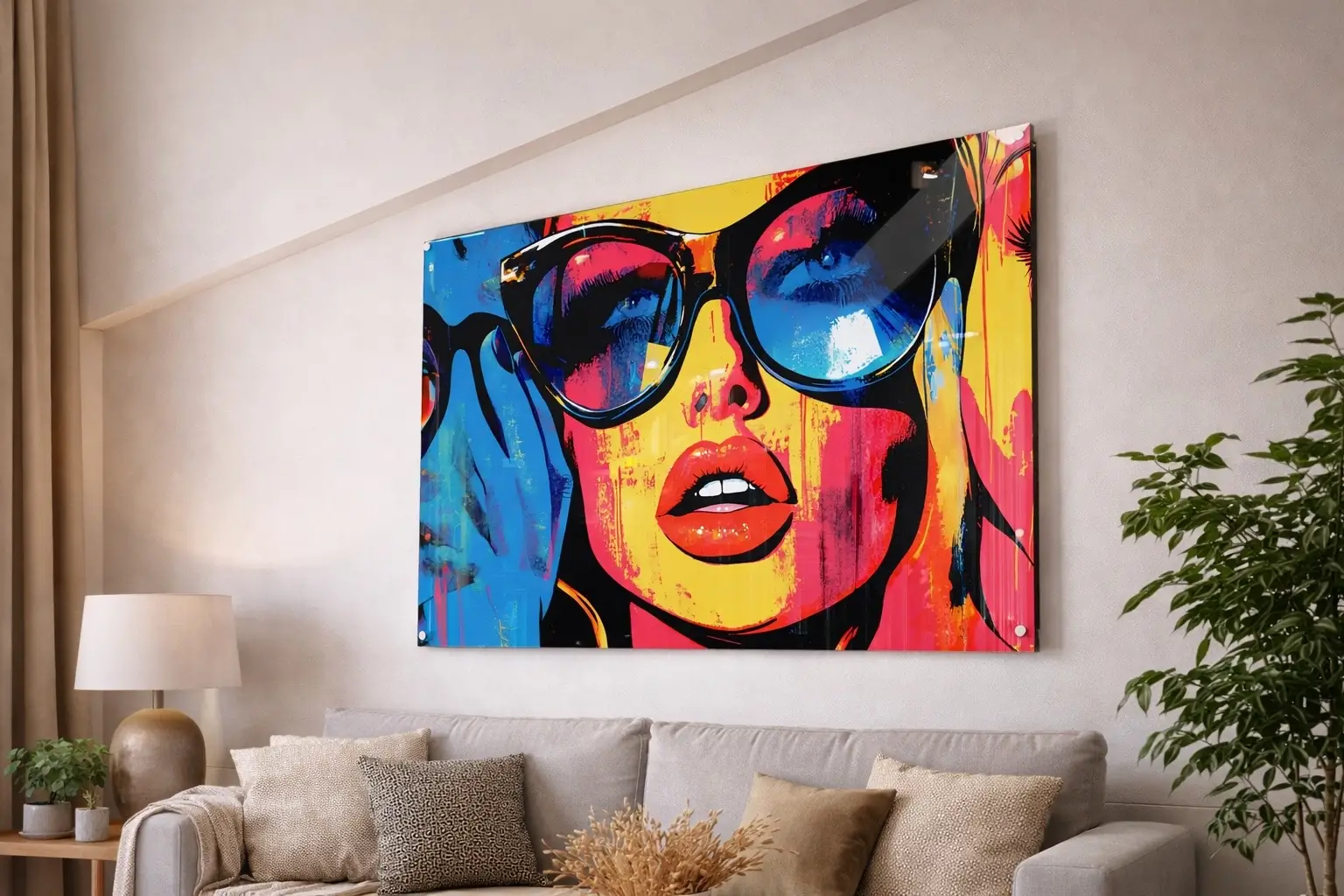 kunst boven de bank moderne wanddecoratie woonkamer inspiratie