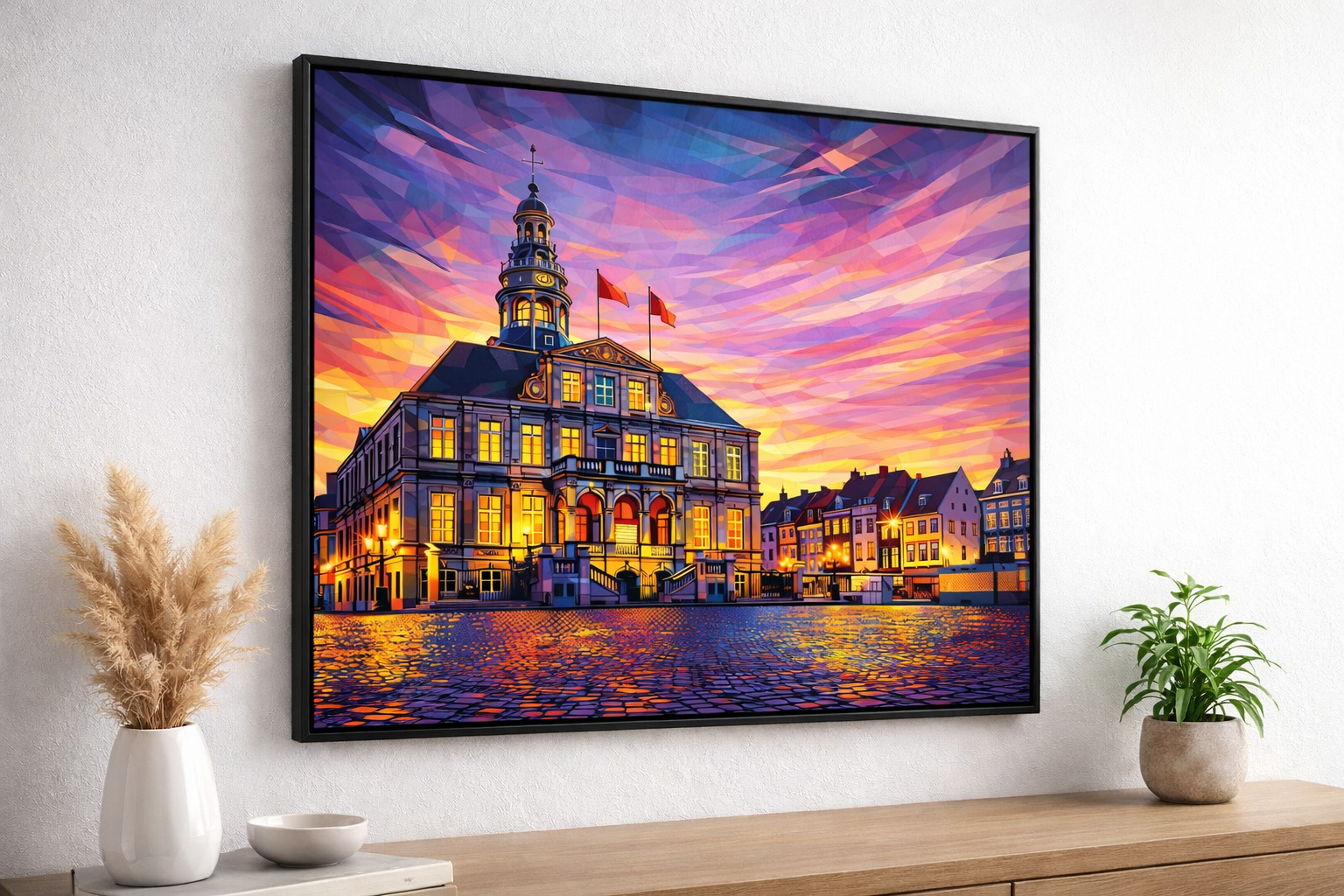 Home 3 canvas wanddecoratie schilderachtig effect warme uitstraling
