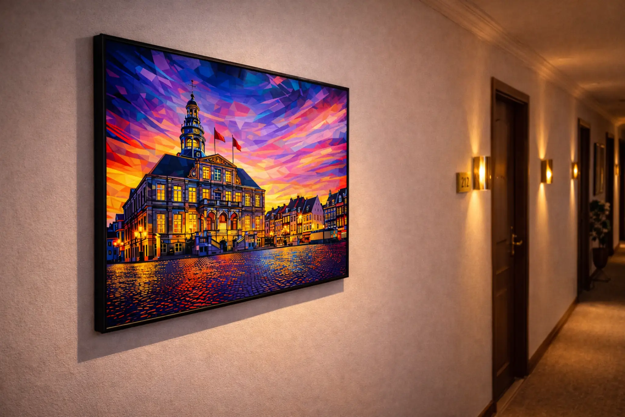 Detail van canvas schilderij met textuur