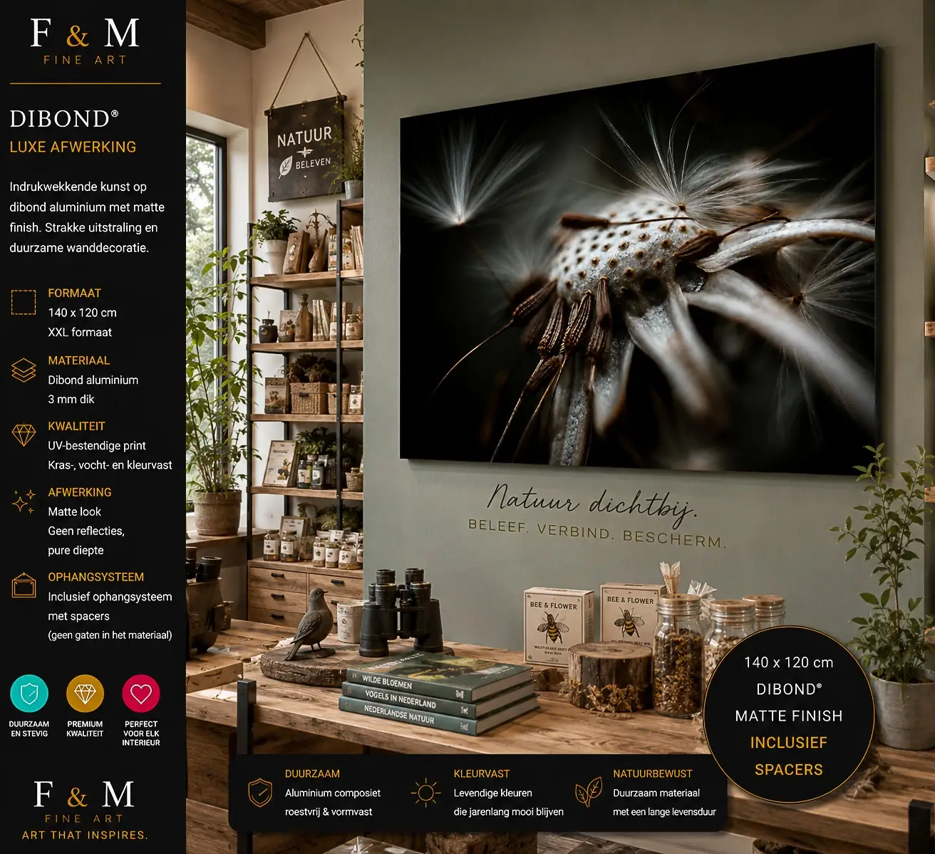 macro bloem dibond XXL 140x120 | F&M Fine Art 2 moderne horeca wanddecoratie