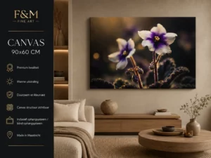 canvas schilderij woonkamer bloemen 90x60