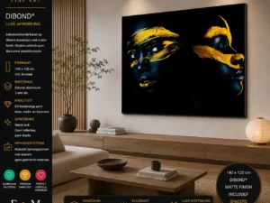 wanddecoratie dibond boven de bank groot formaat