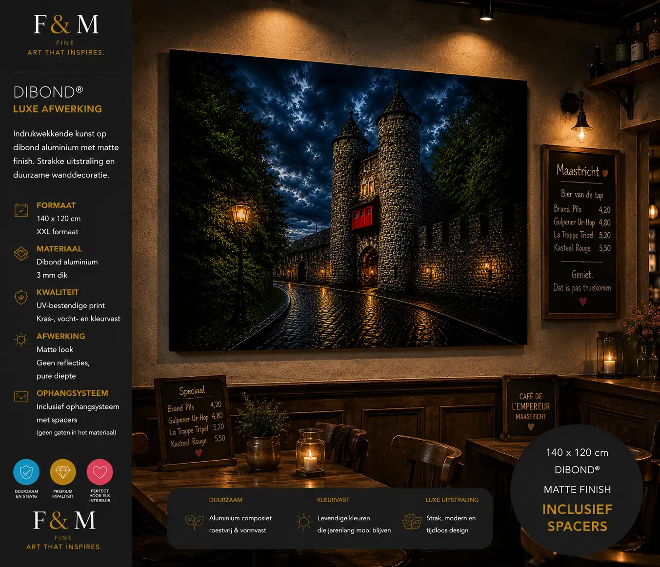 Helpoort Maastricht Fine Art XXL Exclusieve Wanddecoratie op Dibond 140x120 cm 2 Hotel chic wanddecoratie Maastricht Helpoort XXL formaat