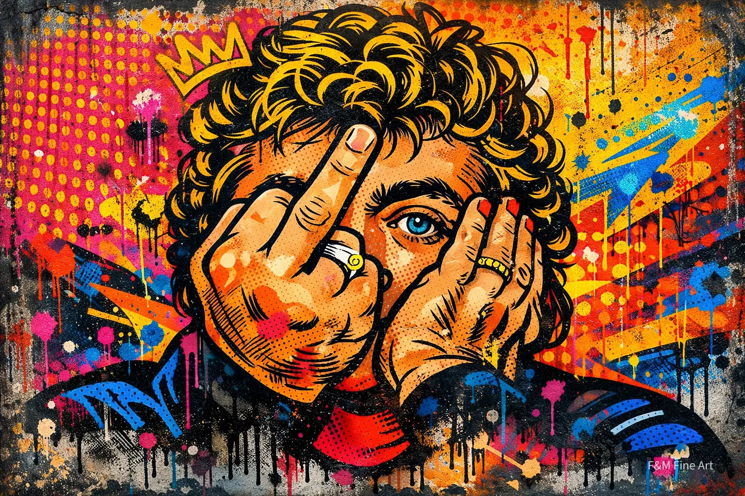 Luxe pop art schilderij plexiglas 90x60 F&M Fine Art 3 Luxe Pop Art Plexiglas Schilderij 90x60