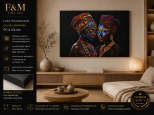 Luxe african fine art canvas schilderij 90x60