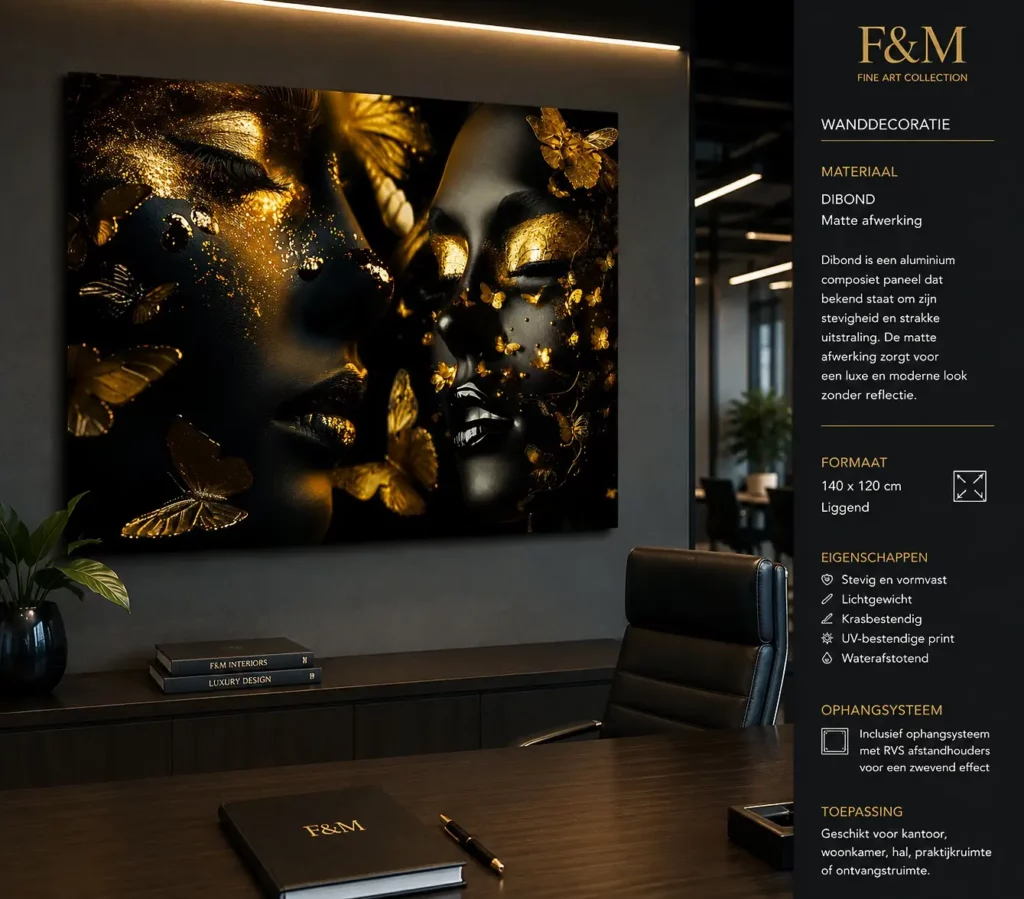 Dibond wanddecoratie voor modern kantoor