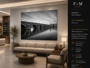 Sint Servaasbrug Maastricht Dibond XXL 140x120 cm als Fine Art wanddecoratie in moderne wachtruimte