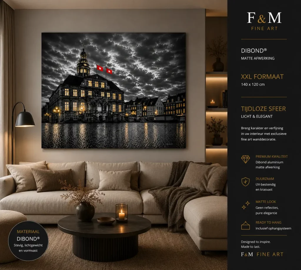 Maastricht Fine Art wanddecoratie als groot kunstwerk in een stijlvol interieur