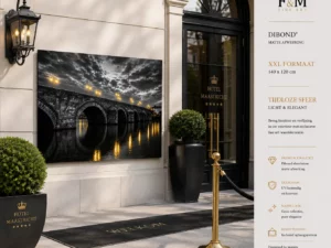 Sint Servaasbrug Maastricht Fine Art Dibond 140x120 cm als XXL wanddecoratie bij luxe hotelentree